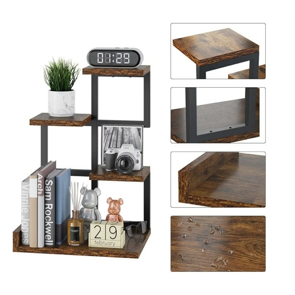 Desktop Shelf Organizer, 4 Tier Storage Display Rack, Desk Shelf Organizer Read - Picture 8 of 8